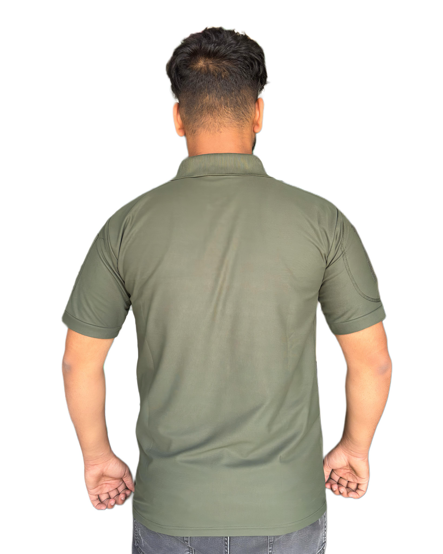 Collar Green T shirt (Indian flag logo)