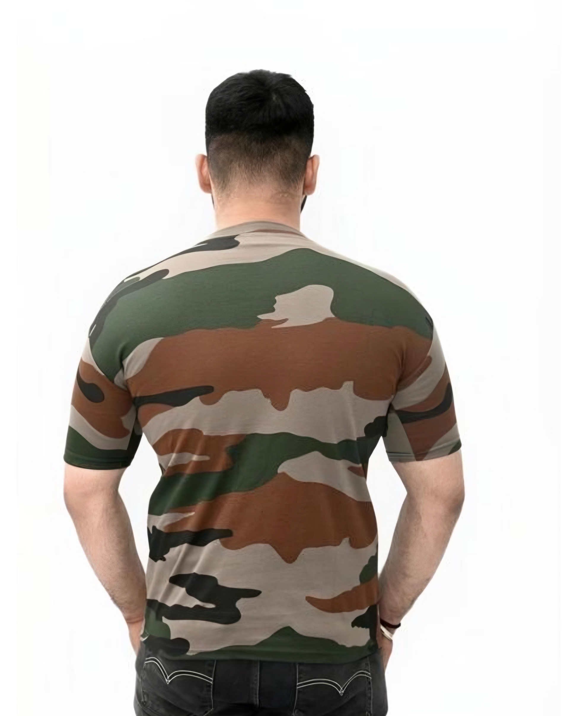 Army print T shirt Half L - Main Image